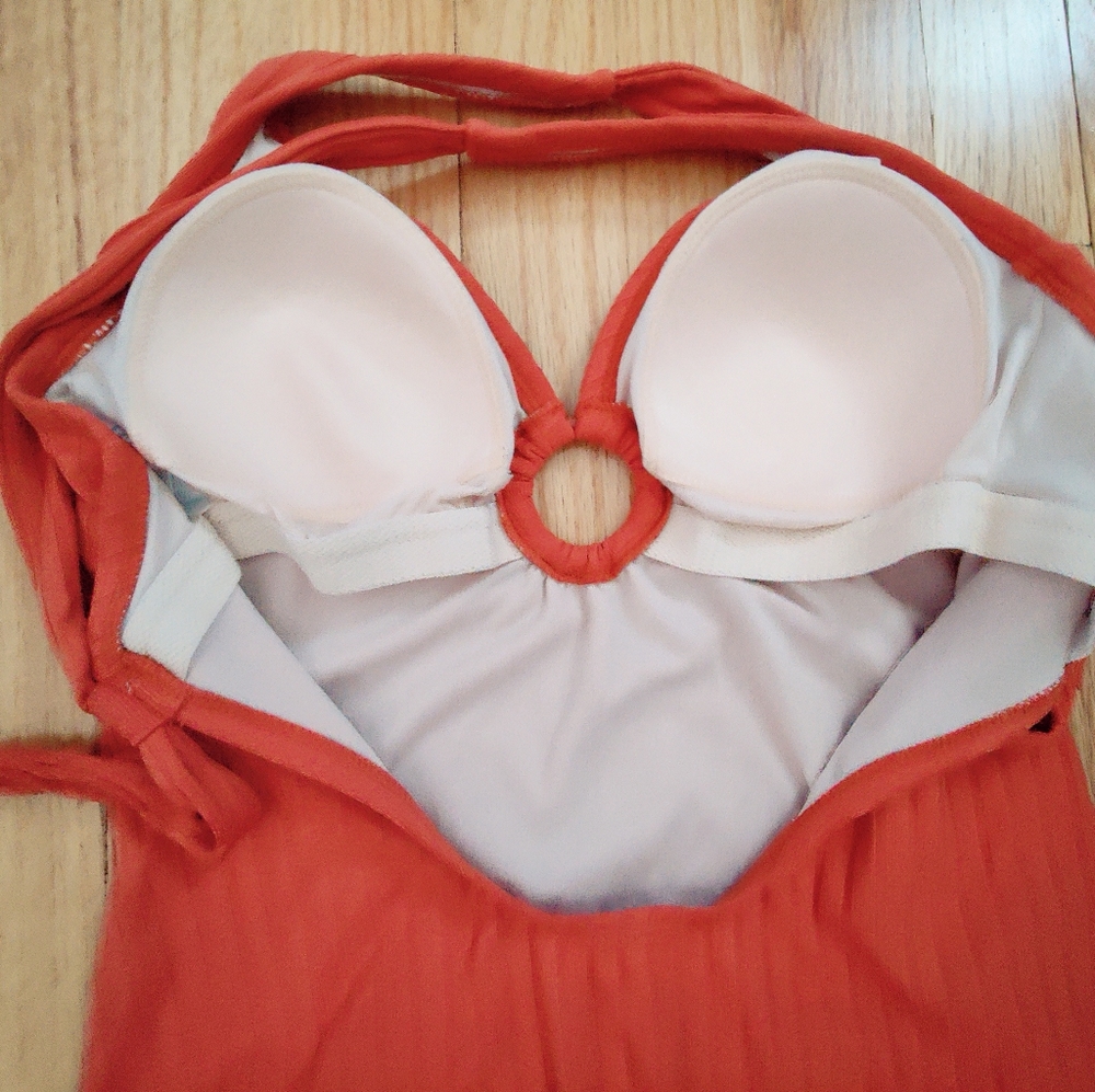 Kona Sol One Piece Orange Bathing Suit Size Small - Picture 7 of 7